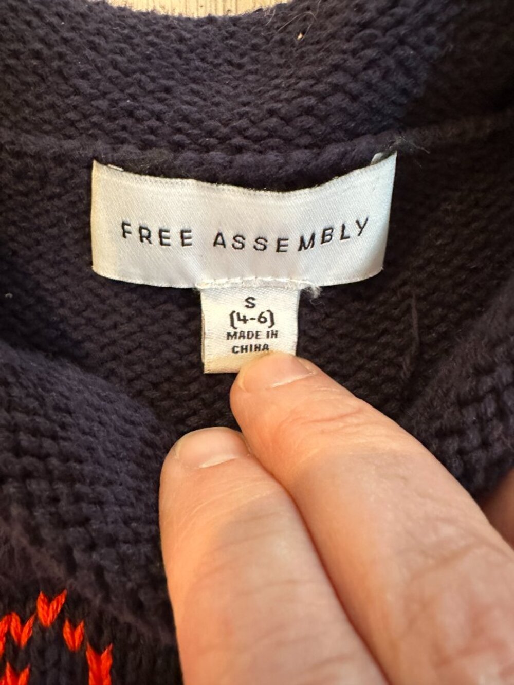 Free Assembly 100% Cotton Lobster Rollneck Sweater, S, Navy Coastal Beach - Picture 4 of 8
